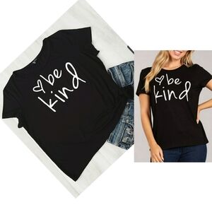 New BLVD Be Kind Black Graphic Tee